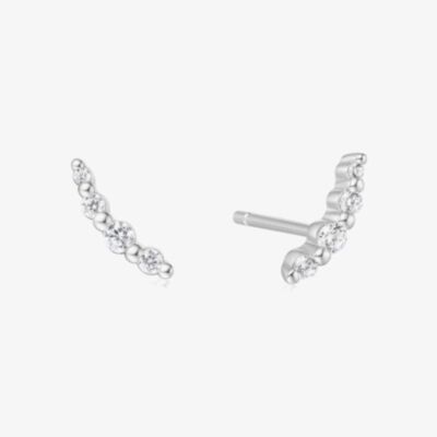 Ania Haie Miss Dainty Sterling Silver Bezel Beaded Stone Earrings E065-01H