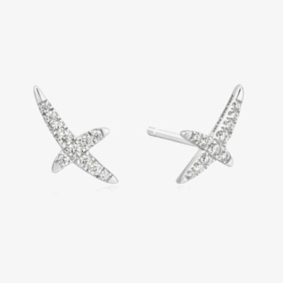 Ania Haie Heart Hunter Sterling Silver Cubic Zirconia Kiss Stud Earrings E057-02H