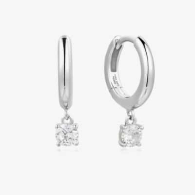 Ania Haie Dusk Divas Sterling Silver Cubic Zirconia Drop Huggie Earrings E061-08H