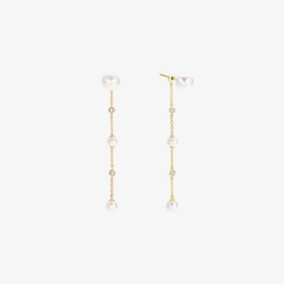 Ania Haie Luna Gaze Gold Plated Shell Pearl Drop Stud Earrings E075-11G