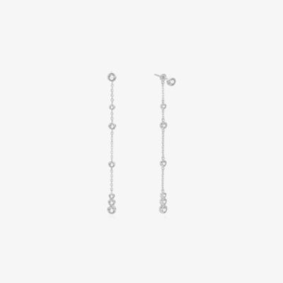 Ania Haie Luna Gaze Silver Cubic Zirconia Drop Stud Earrings E075-12H