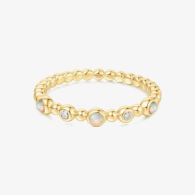 Ania Haie Sunny Sparkler 14ct Gold Plated Multi Stone Beaded Ring R064-05G