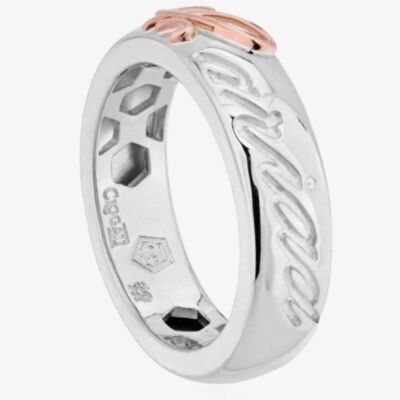 Clogau Silver 9ct Rose Gold Tree Of Life Band Ring 3SETOLR4