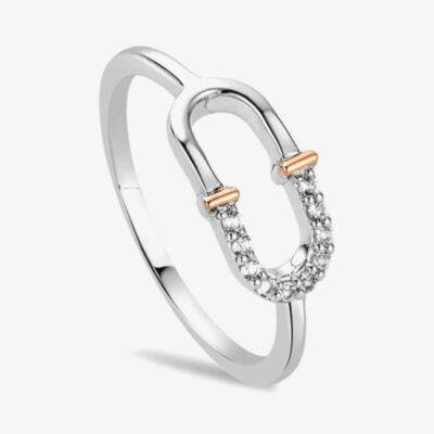 Clogau Silver & 9ct Rose Gold Connection Interlocking Arches Ring 3SCRL0741