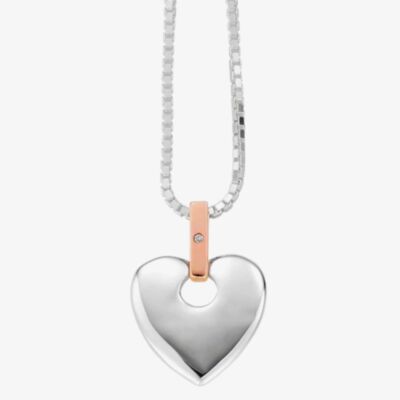 Clogau Silver 9ct Rose Gold Cariad Pendant SCA010