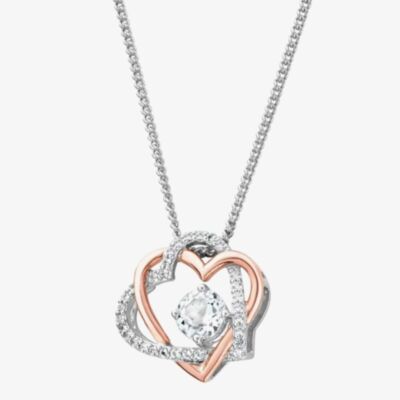 Clogau Forever Yours White Topaz Heart Pendant Necklace 3SAMH0091