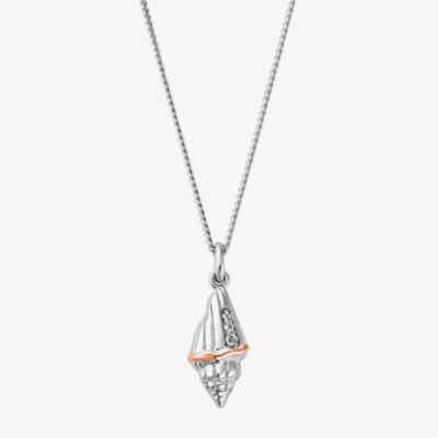 Clogau Silver & 9ct Rose Gold Sounds Of The Sea Shell Necklace 3SBCH0751