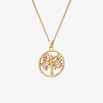 Clogau Tree Of Life 9ct Two Tone Tree Circle Necklace GTOL0015