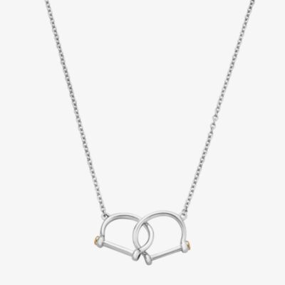 Clogau Sterling Silver & Rose Gold Royal Stirrup Horse Shoe Necklace 3SROY948