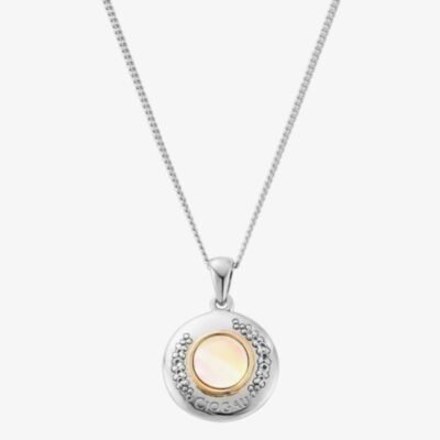 Clogau Sterling Silver Celebration Mother Of Pearl Topaz Pendant Necklace GWP PACK-3SCEL986