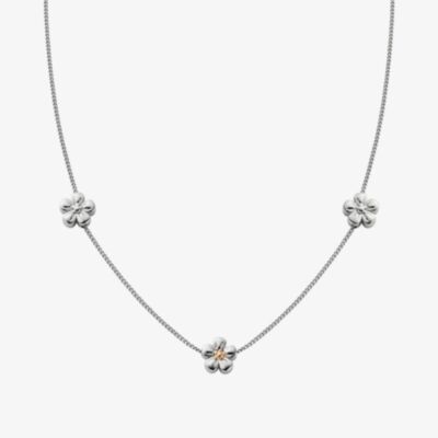Clogau Two Colour Natures Wonder Forget Me Not Necklace 3SNWO960