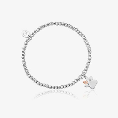Clogau Affinity Paw Print White Topaz Bead Bracelet 3SAFF0224