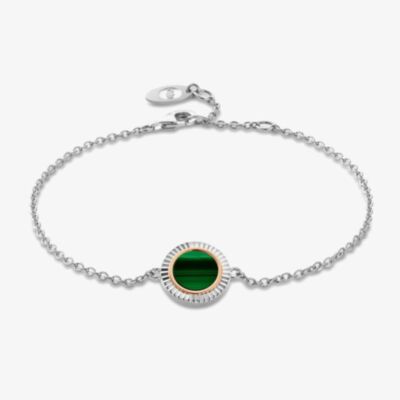 Clogau Reflections Of Padarn Silver Malachite Bracelet 3SROP766