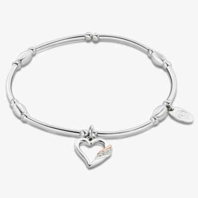 Clogau Past Present Future Silver Topaz Heart Affinity Bracelet 3SPPF0646