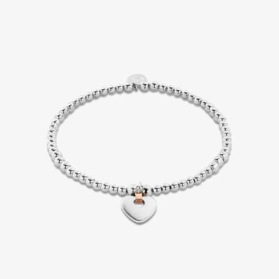 Clogau Cariad Silver Beaded Heart Affinity Bracelet 3SBB2S
