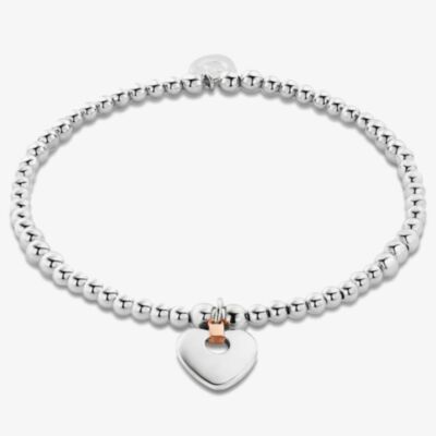 Clogau Cariad Silver Beaded Heart Affinity Bracelet 3SBB2S