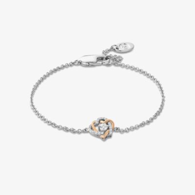 Clogau Always In My Heart Silver Topaz Interlocking Heart Bracelet 3SAMH0090
