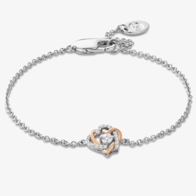 Clogau Always In My Heart Silver Topaz Interlocking Heart Bracelet 3SAMH0090