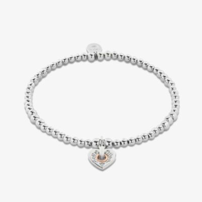 Clogau Cariad Silver 9ct Rose Gold Sparkle Topaz Heart Affinity Bead Bracelet 3SBB85S