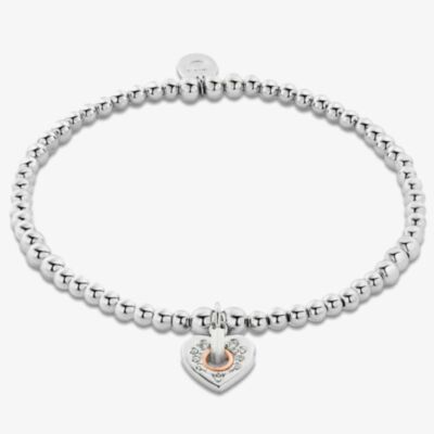 Clogau Cariad Silver 9ct Rose Gold Sparkle Topaz Heart Affinity Bead Bracelet 3SBB85S