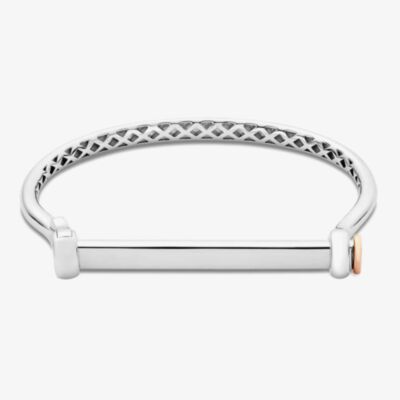 Clogau Sterling Silver & Rose Gold Royal Stirrup Horse Shoe Bangle 3SROY953
