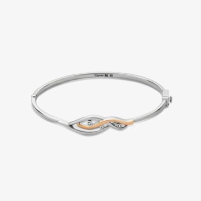 Clogau Sterling Silver Natures Wonder White Topaz Waterfall Bangle 3SSWF883