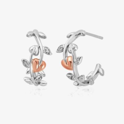 Clogau Vine of Life White Topaz Half Hoop Earrings 3STOL0235
