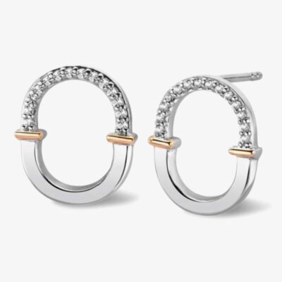 Clogau Silver & 9ct Rose Gold Connection Interlocking Arches Earrings 3SCRL0743