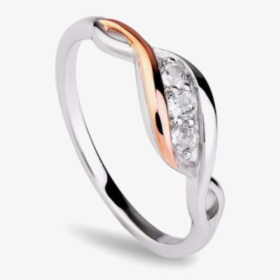 Clogau Past Present Future White Topaz Ring 3SPPFR