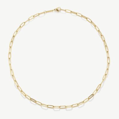 D.Louise Yellow Gold Tone Plated Stainless Steel Paperclip Chain GN-010