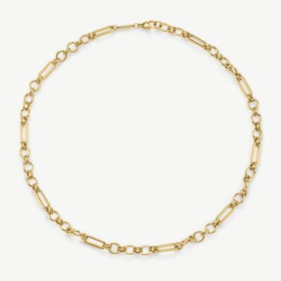D.Louise Yellow Gold Tone Plated Stainless Steel Eternal Link Chain NAN-06