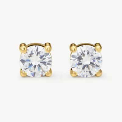 D.Louise Yellow Gold Tone Plated Stainless Steel Tennis Stud Earrings YBE-12-06