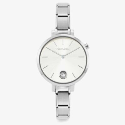 Nomination Ladies Composable Time Silver Tone Cubic Zirconia Dial Bracelet Watch 076033/017