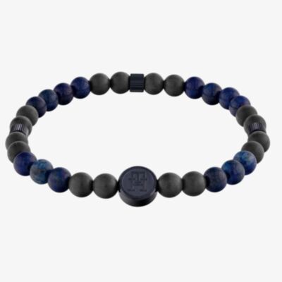 Tommy Hilfiger Mens TH85 Blue Beaded Bracelet 2790626