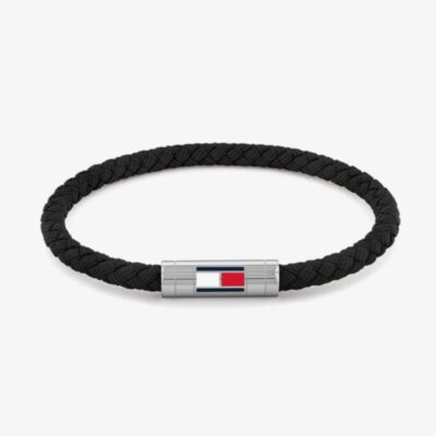 Tommy Hilfiger Black Braided Fabric Bracelet 2790741