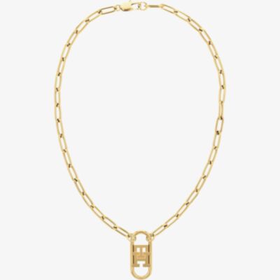 Tommy Hilfiger Monogram Gold Tone 20 Inch Chain Necklace 2780723
