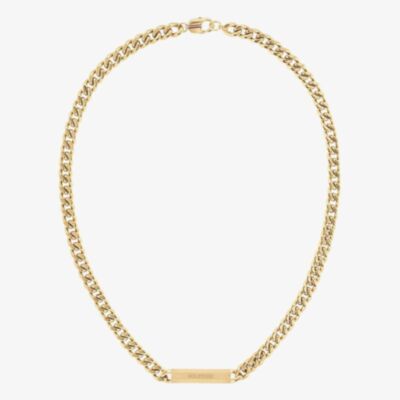 Tommy Hilfiger Clash Gold Plated Logo Curb Chain Necklace 2790578