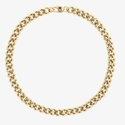 Tommy Hilfiger Wild Mens Gold Plated Chain Necklace 2790615