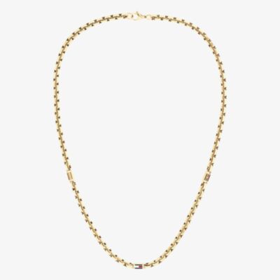 Tommy Hilfiger 3D Flag Metal Gold Plated Logo Necklace 2790673