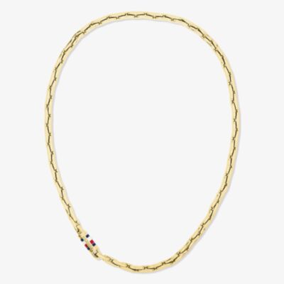 Tommy Hilfiger Yellow Gold Tone Plated Stainess Steel Logo Clasp Chain 2790746