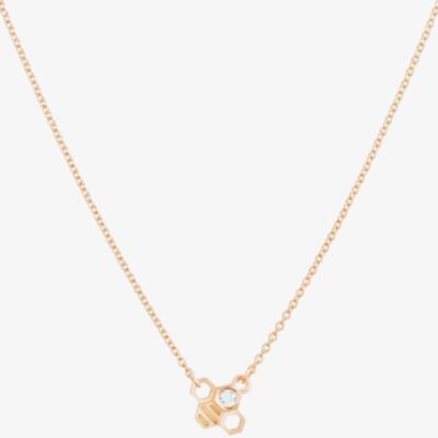 Rose Gold Plated Cubic Zirconia Tiny Bee Necklace BF1-RGP-CZ
