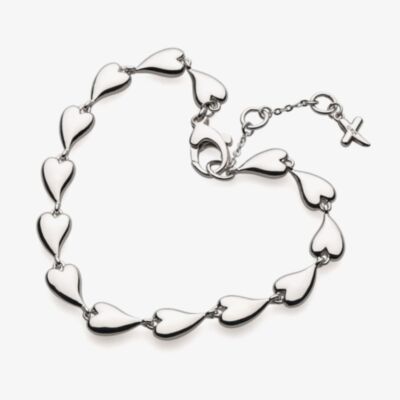 Kit Heath Desire Kiss Heart Rhodium Plated Bracelet 70LK