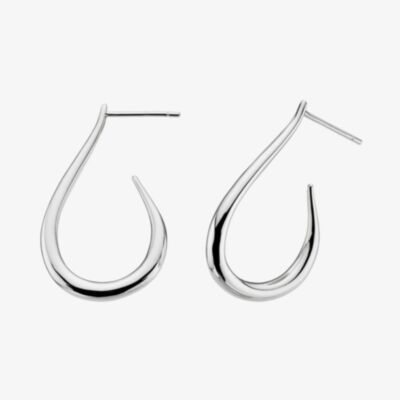 Kit Heath Allure Silver Open Tear Drop Dropper Earrings 60165HP016