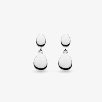 Kit Heath Sterling Silver Coast Pebble Twin Droplet Earrings 60186RP