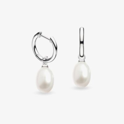 Kit Heath Silver Revival Classic Pearl Hoop Earrings 50430FP