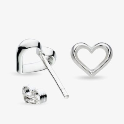 Kit Heath Love Silver Heart Stud Earrings 40530RP