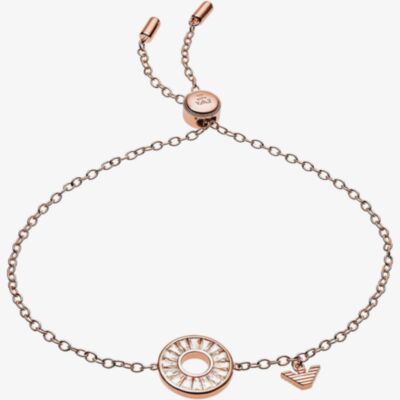 Emporio Armani Rose Gold Tone Sterling Silver ID Bracelet EG3458221