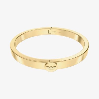 Emporio Armani Yellow Gold Tone Plated Stainless Steel Eagle Logo Bangle EGS3435710