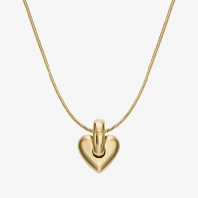 Emporio Armani Gold Tone Heart Pendant Necklace EGS3265710