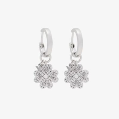 Emporio Armani Sterling Silver Clover Hoop Earrings EG3608040